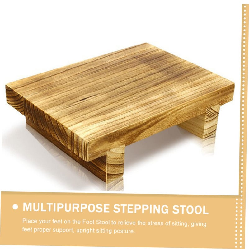 Light Brown Step Stool for Bathroom Footrest Bench Adult Relaxation Simple Design - Image 5