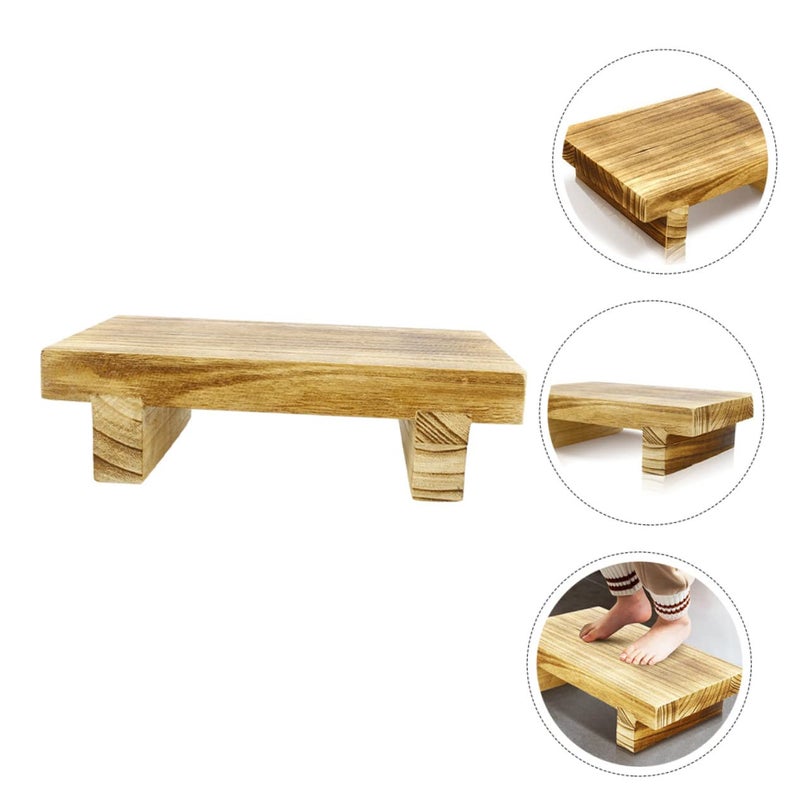 Light Brown Step Stool for Bathroom Footrest Bench Adult Relaxation Simple Design - Image 4
