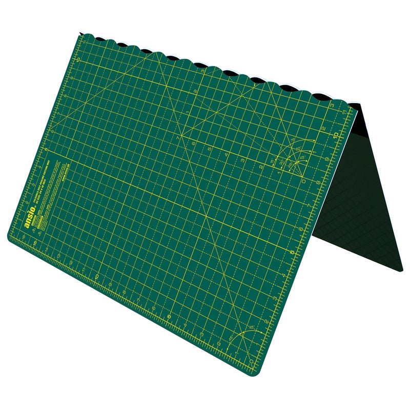 ANSIO Craft Cutting mat A2 Self Healing Foldable Cutting Mat  Quilting Sewing Scrapbooking Fabric  Papercraft  Imperial 23 Inch x 17 Inch  Green