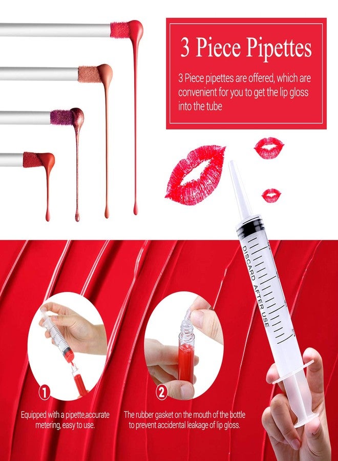 KPX 30 Pcs lip Gloss Tube Containers Bulk Wand 10ml Empty Clear Pink Lip Oil Tubes Refillable Lip Balm Bottles with Rubber Insert for DIY Makeup Such as Lip Samples, Homemade Lip Balm(Black) - Image 5