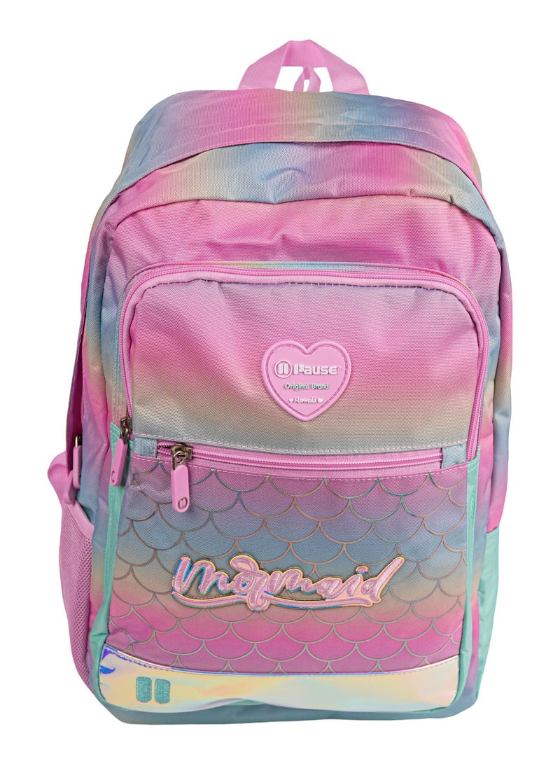 PAUSE Mermaid Backpack with 2 Main Compartments and Mobile Pocket with Port 17.5" - Image 1
