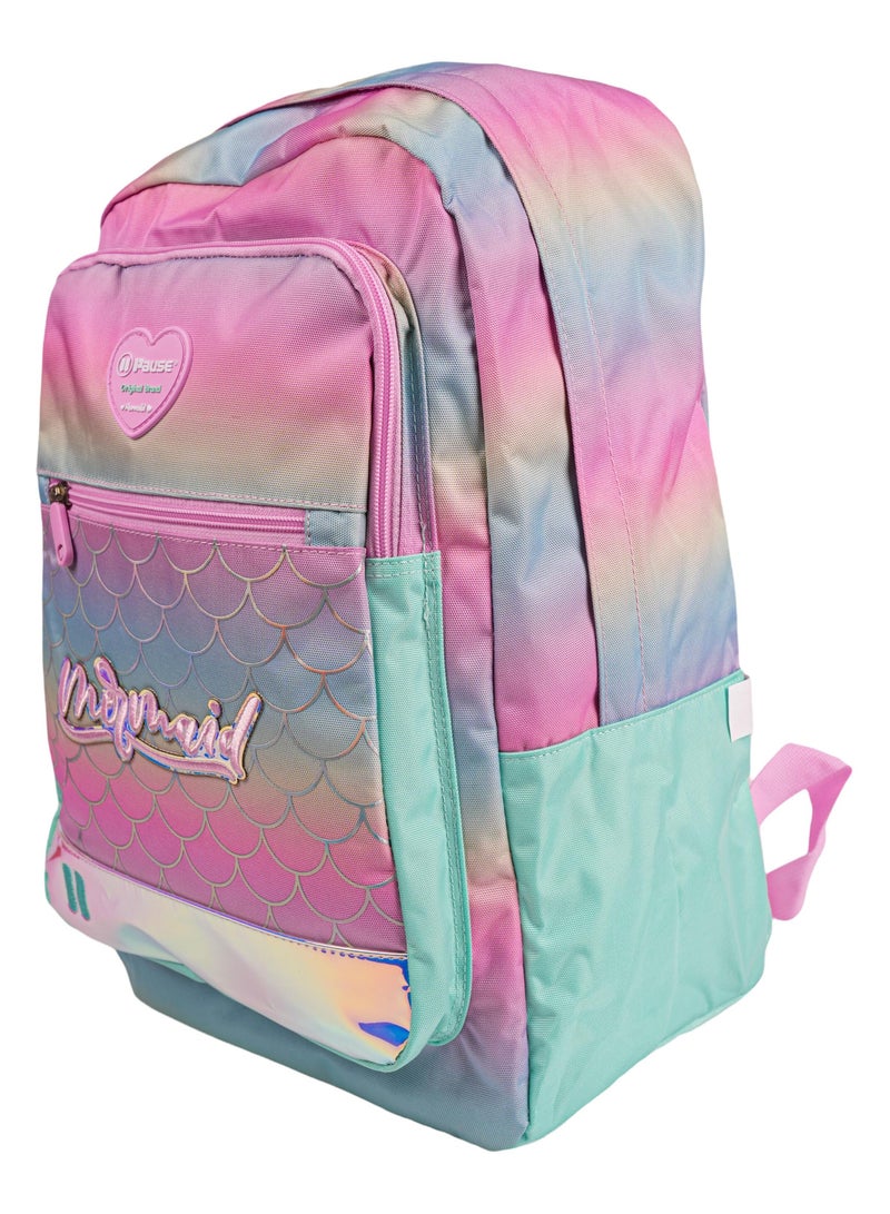 PAUSE Mermaid Backpack with 2 Main Compartments and Mobile Pocket with Port 17.5" - Image 2