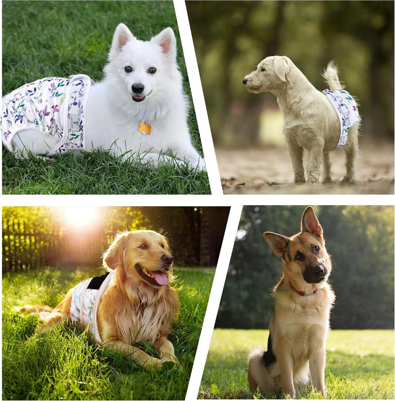 ZINGTERRA Washable Female Dog Diapers 3Pack,Reusable Diaper for Doggie,Highly Absorbent Dog Diaper,Adjustable Leakproof Puppy Diapers Skirt for Heat,Incontinence,Period Doggy Nappies L - Image 5