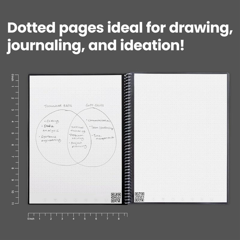 Rocketbook Core Reusable Spiral Notebook, Letter Size 8.5x11, Black - Dotted Pages, App-Connected, Erasable, Durable Cover, Ideal for School, Work, and Creative Projects - Image 5