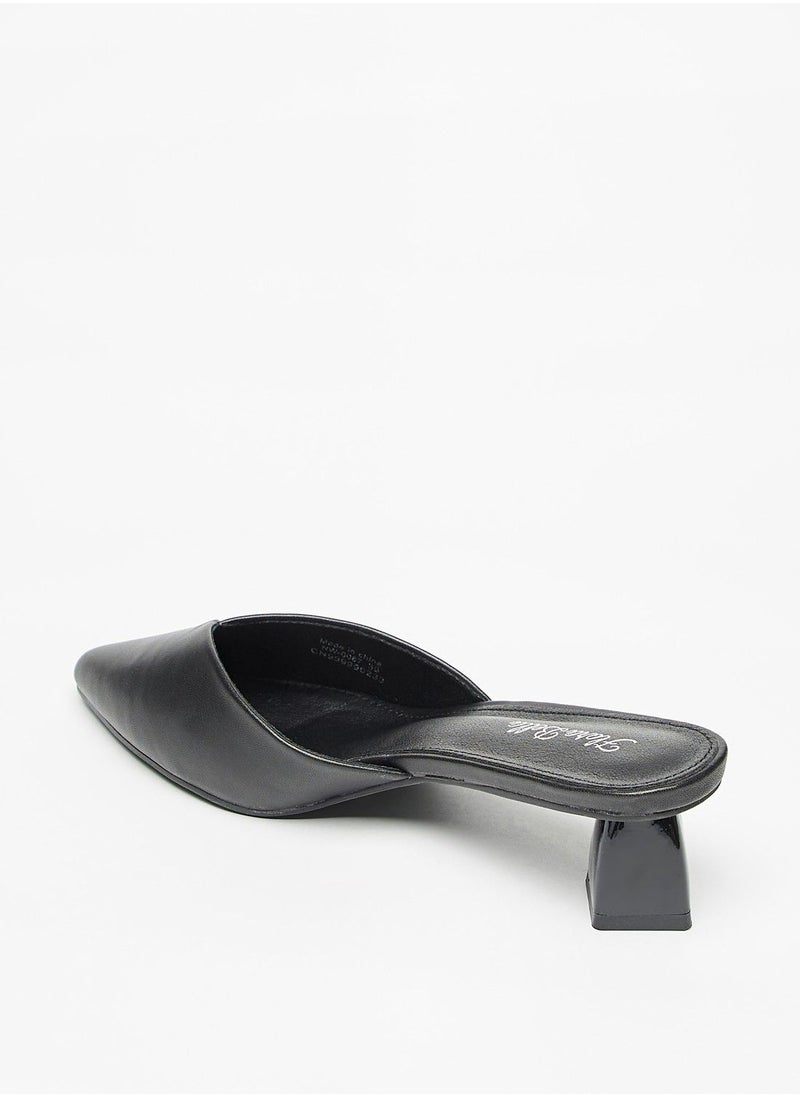 Flora Bella - Pointed Toe Slip On Mules with Block Heels - Image 1