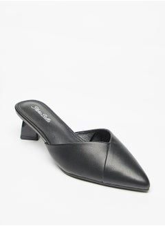 Pointed Toe Slip On Mules with Block Heels
