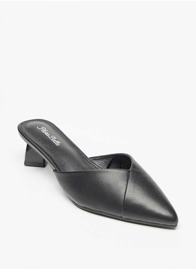 Flora Bella - Pointed Toe Slip On Mules with Block Heels - Image 1