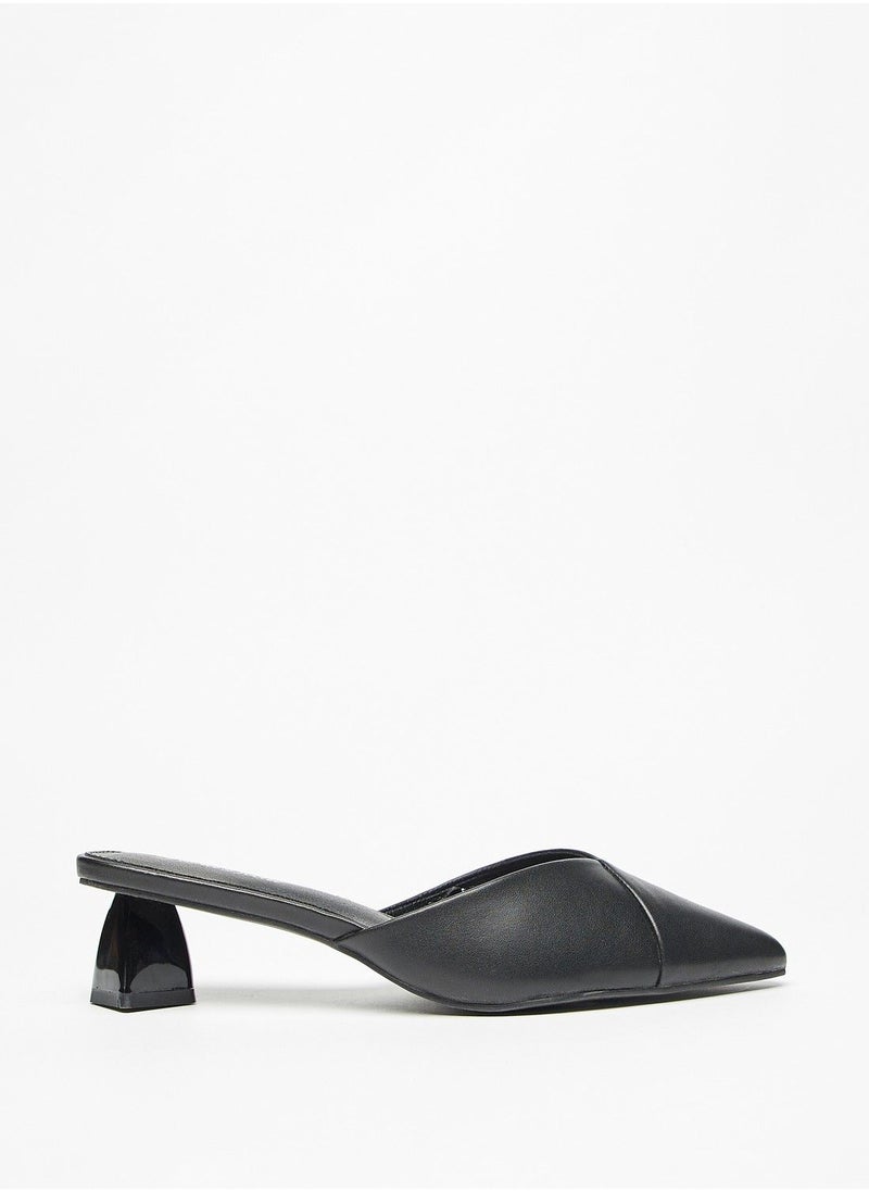 Flora Bella - Pointed Toe Slip On Mules with Block Heels - Image 1