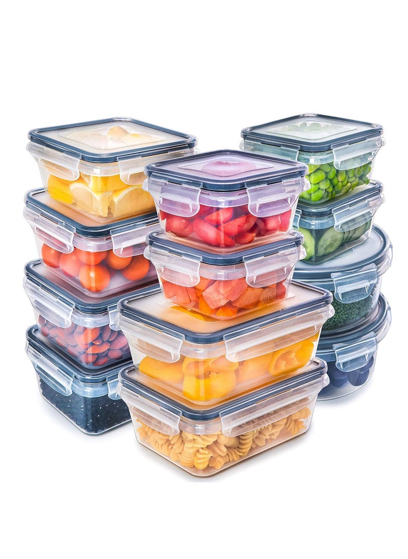 Arabest Food Storage Container Set, Plastic Clear Airtight Lunch Container with Lids, Leak Proof Snap Lock Lids Cereal Containers Storage for Meal Prep, Lunches and Kitchen Organization (20pcs)  - Image 1
