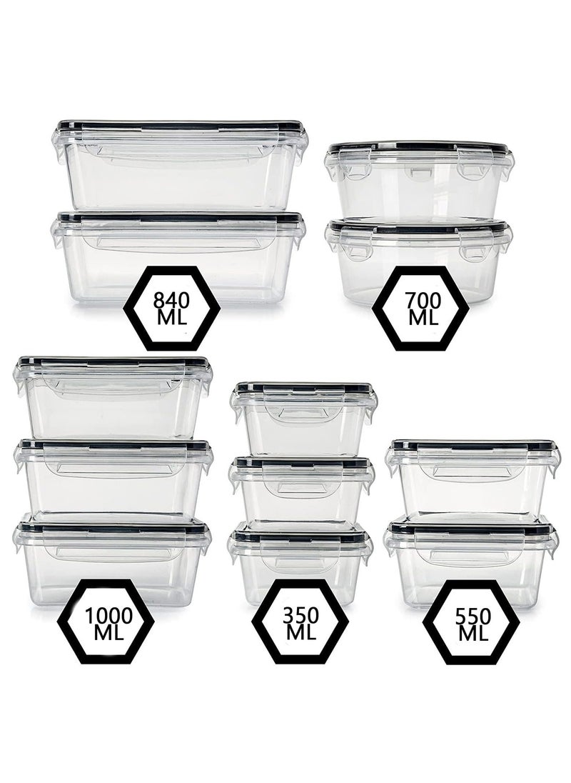 Arabest Food Storage Container Set, Plastic Clear Airtight Lunch Container with Lids, Leak Proof Snap Lock Lids Cereal Containers Storage for Meal Prep, Lunches and Kitchen Organization (20pcs)  - Image 3