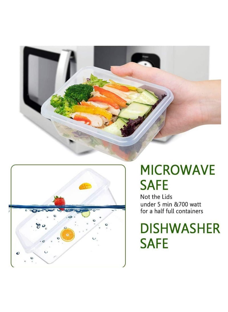 Arabest Food Storage Container Set, Plastic Clear Airtight Lunch Container with Lids, Leak Proof Snap Lock Lids Cereal Containers Storage for Meal Prep, Lunches and Kitchen Organization (20pcs)  - Image 4