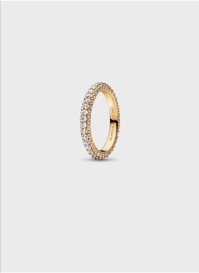 PANDORA 14K Gold-Plated Ring With Clear Cubic Zirconia  - Image 1