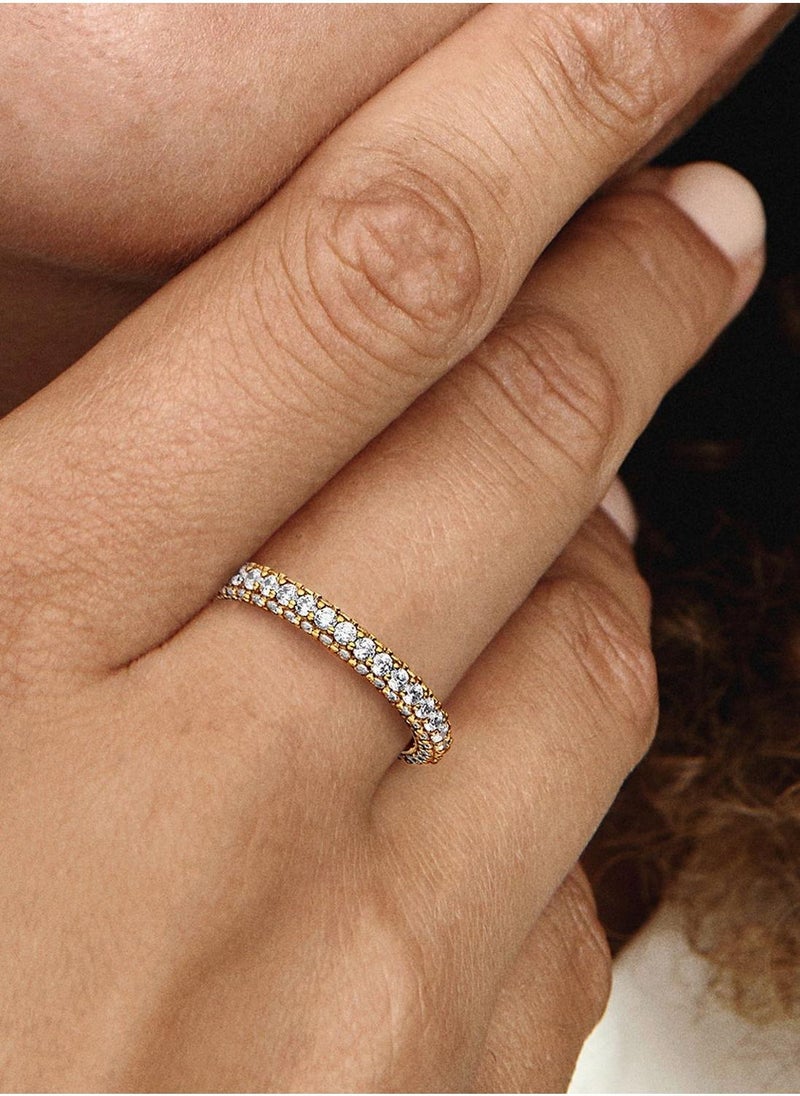 PANDORA 14K Gold-Plated Ring With Clear Cubic Zirconia  - Image 4