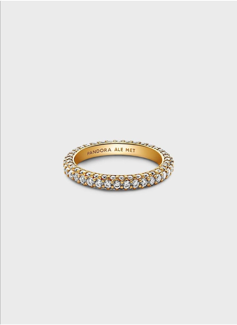 PANDORA 14K Gold-Plated Ring With Clear Cubic Zirconia  - Image 2