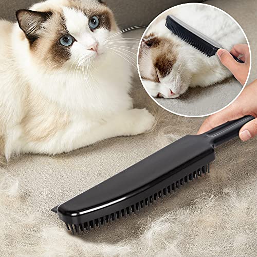 Lanhope Rubber Broom with Squeegee Fur and Long Handle, Carpet Rake and Lint Brush Set for Pet Dog Cat Hair Removal Tool, Sweeping Rug Brush Indoor Outdoor,Push Broom for Soft Carpet,Tile,Wooden Floor - Image 3