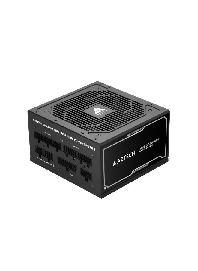 Aztech أوميغا 1050 واط 80 بلس بلاتينيوم ATX 3.1 & PCIe 5.1 جاهز مزود طاقة كامل التعديل مروحة هجينة فائقة الهدوء PSU 120 مم، مكثفات يابانية 105 درجة مئوية، تحكم في الضوضاء ZERO RPM مزود طاقة RTX 40 و Ryzen Intel - Image 2