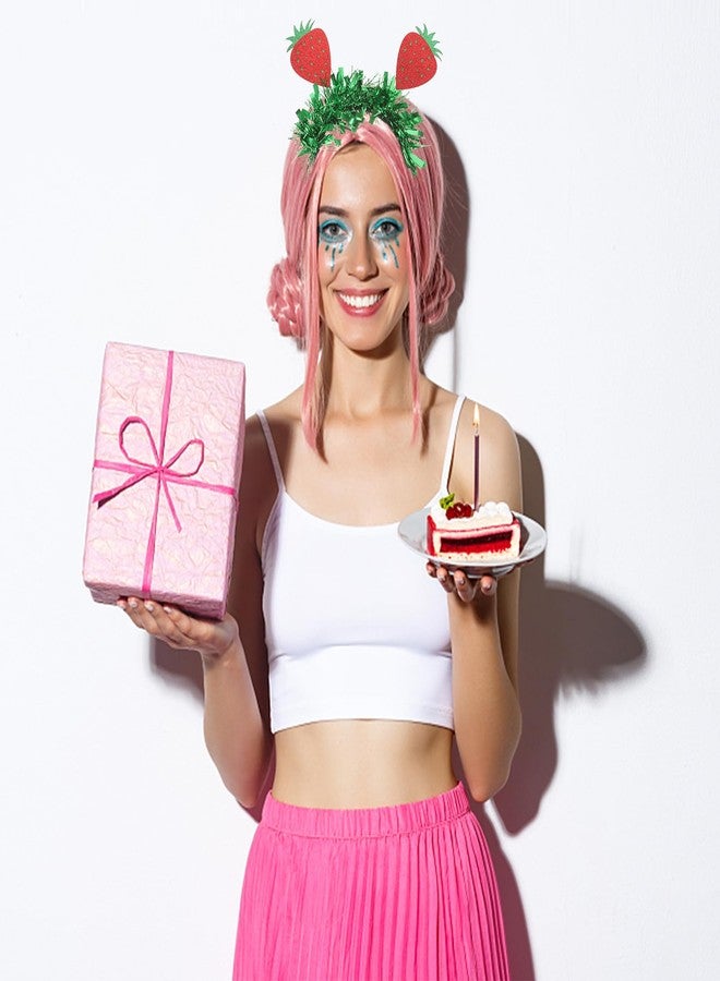 Amosfun Women Girl Strawberry Headbands Glitter Tinsel Fruit Headband Easter Party Head Boppers Hair Accessories 7.87 x 9.44 x 1.96 inch - Image 4