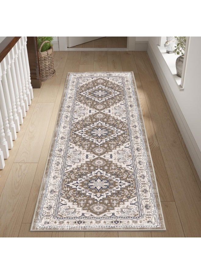 آنا سجادة مدخل بطراز بوهيمي - 60*160 سم، سجاد يمتص الماء للحمام والمدخل - Image 4