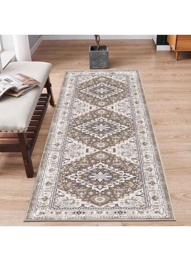 آنا سجادة مدخل بطراز بوهيمي - 60*160 سم، سجاد يمتص الماء للحمام والمدخل - Image 2