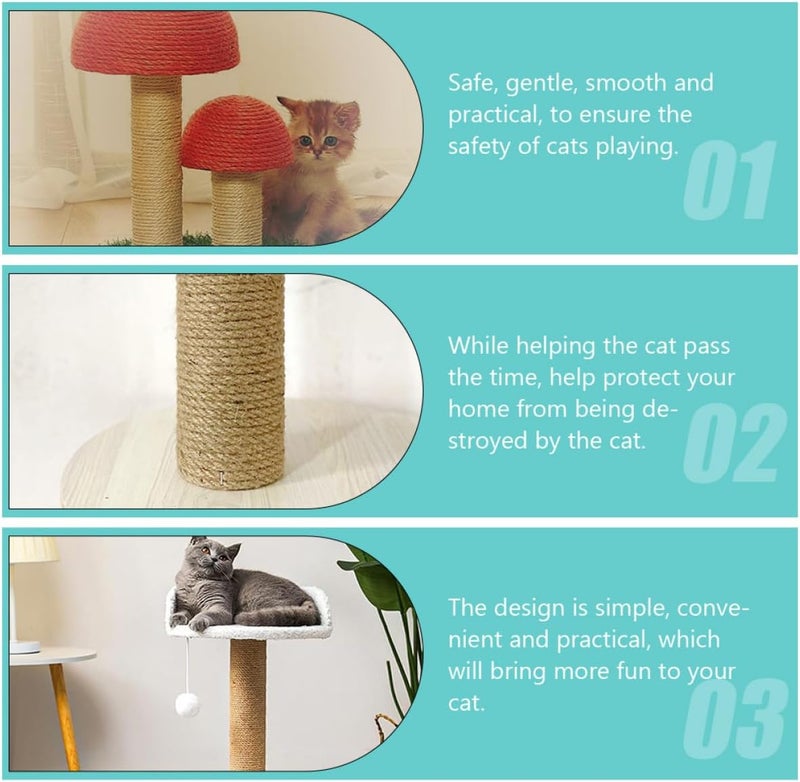 TOYANDONA Cat Climbing Replacement Post 7cm Diameter X 30cm Length Sisal Scratch Extension Pole for Indoor Cat Tree DIY Furniture - Image 3