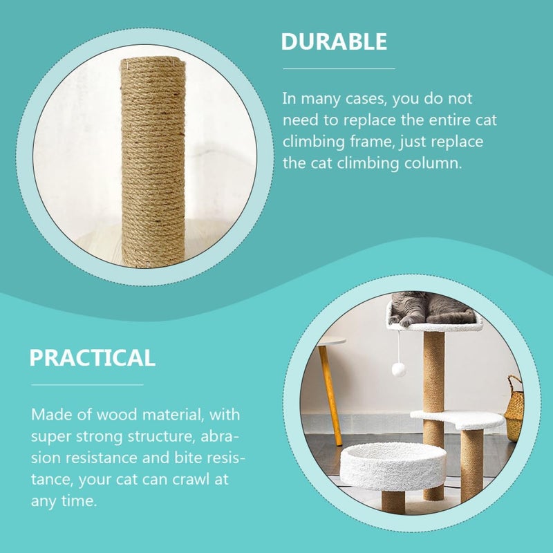 TOYANDONA Cat Climbing Replacement Post 7cm Diameter X 30cm Length Sisal Scratch Extension Pole for Indoor Cat Tree DIY Furniture - Image 5