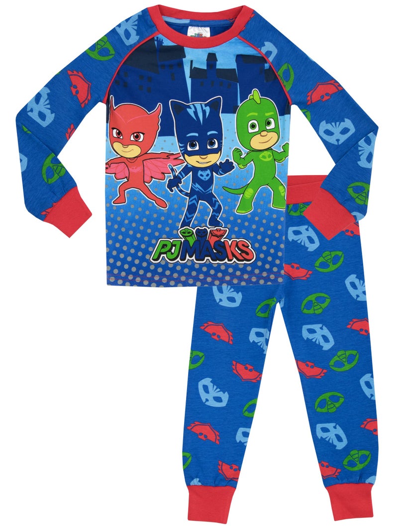 PJMASKS PJ Masks Pajamas | Cozy Kids Pajamas | Catboy Owlette Gekko | Boys Cotton Pajama Set Size 7 Multicoloured - Image 1
