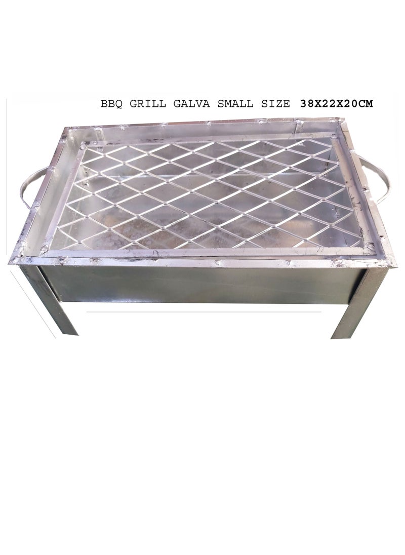 GO2CAMPS Galva Bbq Grill (Medium-38x22x20cm) Tinmade Charcoal Barbeque Grill Stand With Legs.  - Image 2