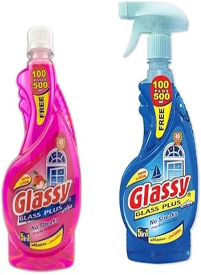 Glassy Glassy set of 2 liquid glass & window cleaners, 600 ml 