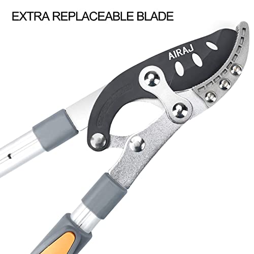 AIRAJ Telescoping Anvil Loppers, Heavy Duty Branch Cutter Tree Trimmer with SK5 Steel Spare Blade, 27-41''Adjustable Aluminum Handle, Labor-Saving Garden Tools for Cutting Thick Branches Up to 2 Inch - Image 4