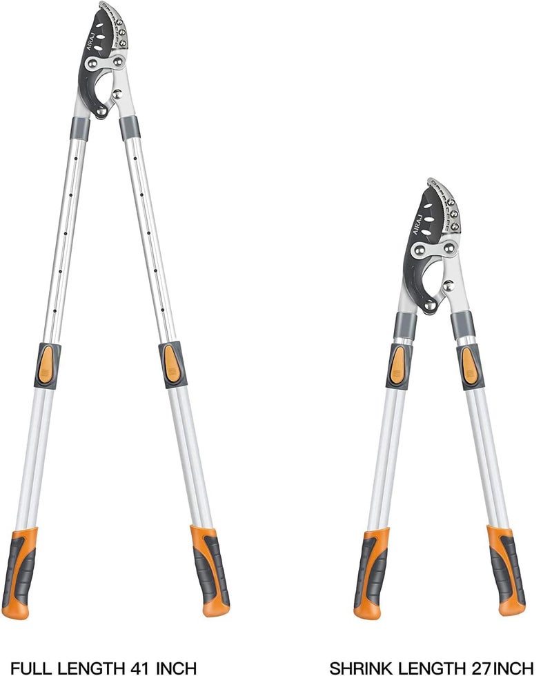 AIRAJ Telescoping Anvil Loppers, Heavy Duty Branch Cutter Tree Trimmer with SK5 Steel Spare Blade, 27-41''Adjustable Aluminum Handle, Labor-Saving Garden Tools for Cutting Thick Branches Up to 2 Inch - Image 3
