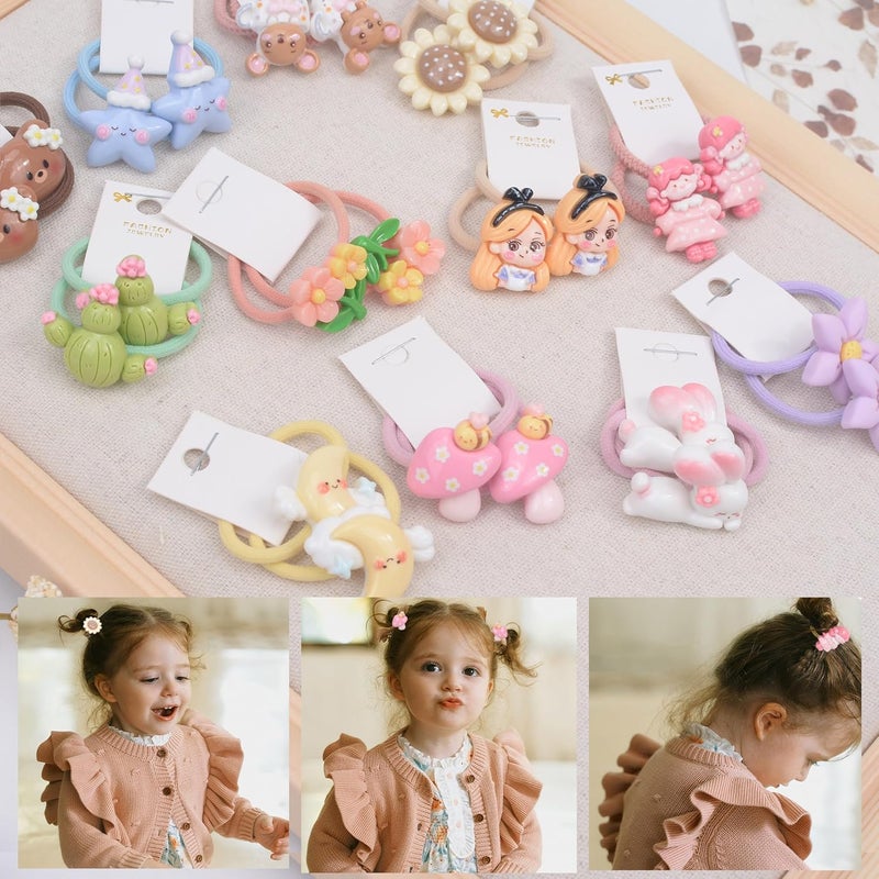 BIANHUAN 24Pcs Baby Hair Ties for GirlsCute Small Hair Ties for Thin HairPonytail Holders Elastic Hair Rubber Bands Hair Accessories for Baby Girls infant Toddler MulticolorA - Image 2