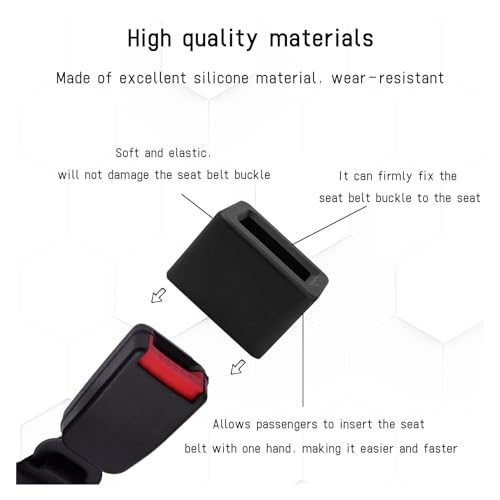 Augeny 2PCS Seat Belt Buckle Holder, Silicone Auto Rear Seatbelt Buckle Booster to Makes Receptacle Stand Upright for Easy Access, Universal Vehicle Seatbelt Buckle for Kids （Black） - Image 3