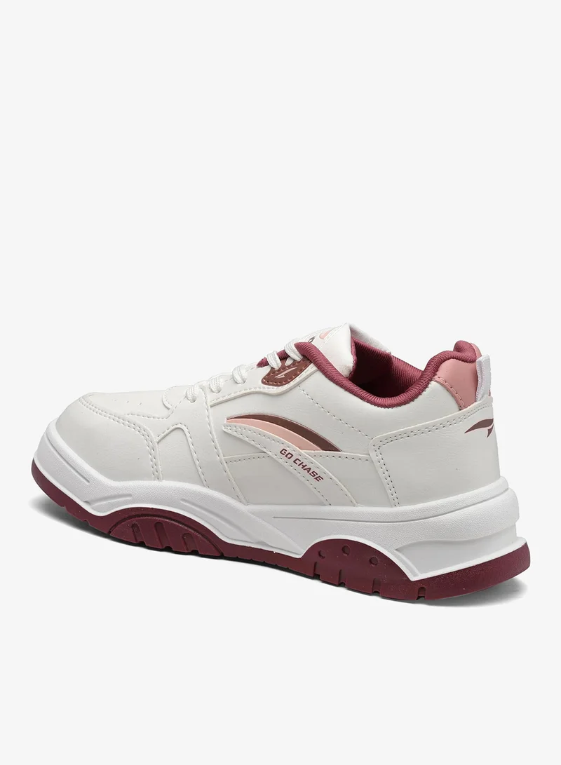 Asian  Stylish White Mauve Sneakers for Women and Girls for Women | Best Price UAE