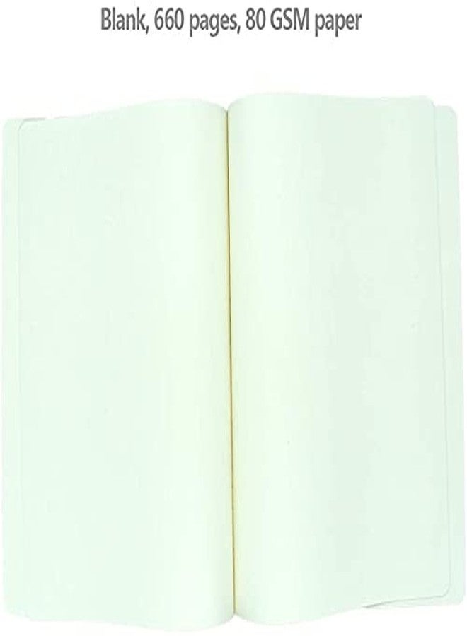 BXT A5 Blank Notebook PU Leather Hard Cover Notebook Journals Thick Sketchbook 660 Pages 80gsm Paper Notepad Daily Work Student Notebook Drawing Sketch Pad Notebook for Sketching Writing - Image 3