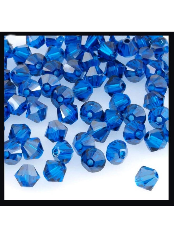 Preciosa 50Pcs Authentic Preciosa 6Mm Faceted Bicone Crystal Loose Beads Capri Blue Compatible With Swarovski 5301/5328 For Diy Jewelry Making Preb625  - Image 2