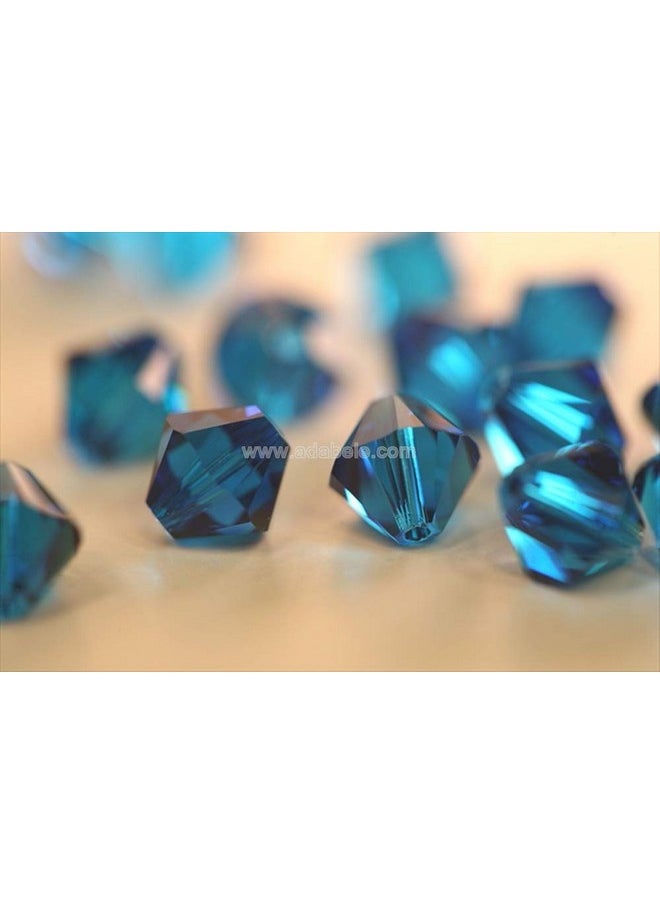 Preciosa 50Pcs Authentic Preciosa 6Mm Faceted Bicone Crystal Loose Beads Capri Blue Compatible With Swarovski 5301/5328 For Diy Jewelry Making Preb625  - Image 3