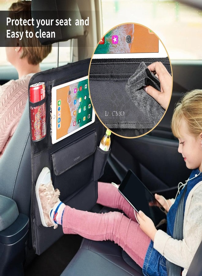 LUCMO Car Backseat Organizer with Touch Screen Tablet Holder,9 Storage Pockets Car Storage Organizer,Car Seat Back Protectors Kick Mats Travel Accessories for Kids-Black - Image 3