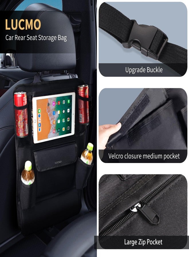 LUCMO Car Backseat Organizer with Touch Screen Tablet Holder,9 Storage Pockets Car Storage Organizer,Car Seat Back Protectors Kick Mats Travel Accessories for Kids-Black - Image 2