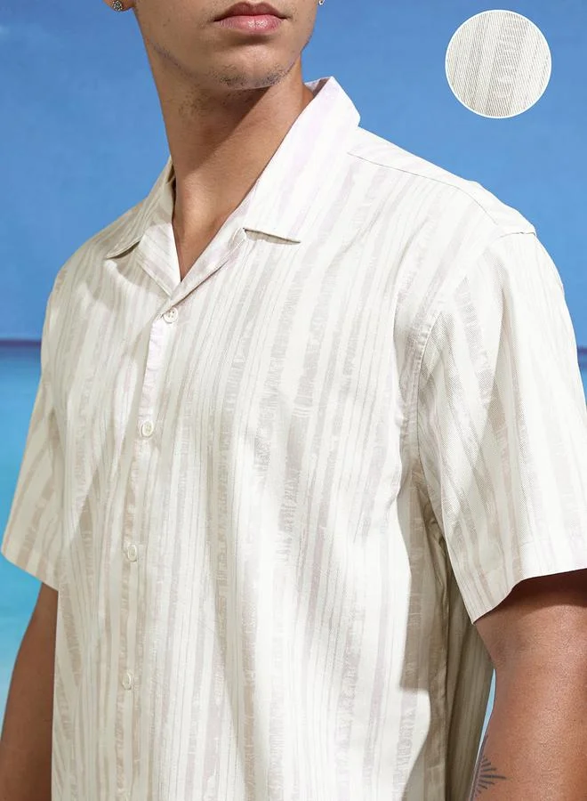 HIGHLANDER HIGHLANDER Relaxed Fit Striped Short Sleeve Shirt