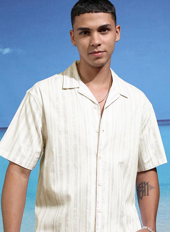 HIGHLANDER Relaxed Fit Striped Short Sleeve Shirt - Image 1