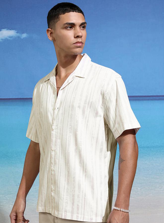 HIGHLANDER Relaxed Fit Striped Short Sleeve Shirt - Image 4