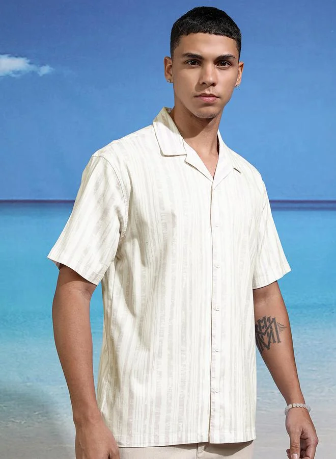 HIGHLANDER HIGHLANDER Relaxed Fit Striped Short Sleeve Shirt