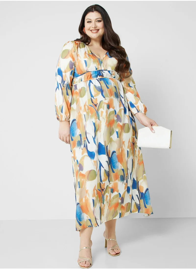 Ella Plus Printed Fit & Flare Dress