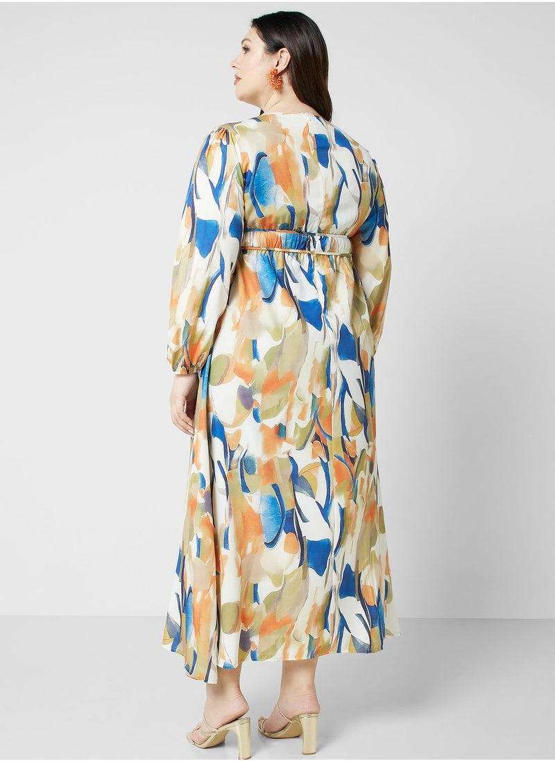 Ella Plus - Printed Fit & Flare Dress - Image 1