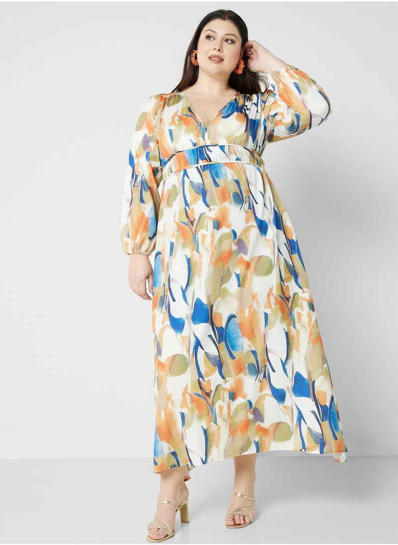 Ella Plus - Printed Fit & Flare Dress - Image 1