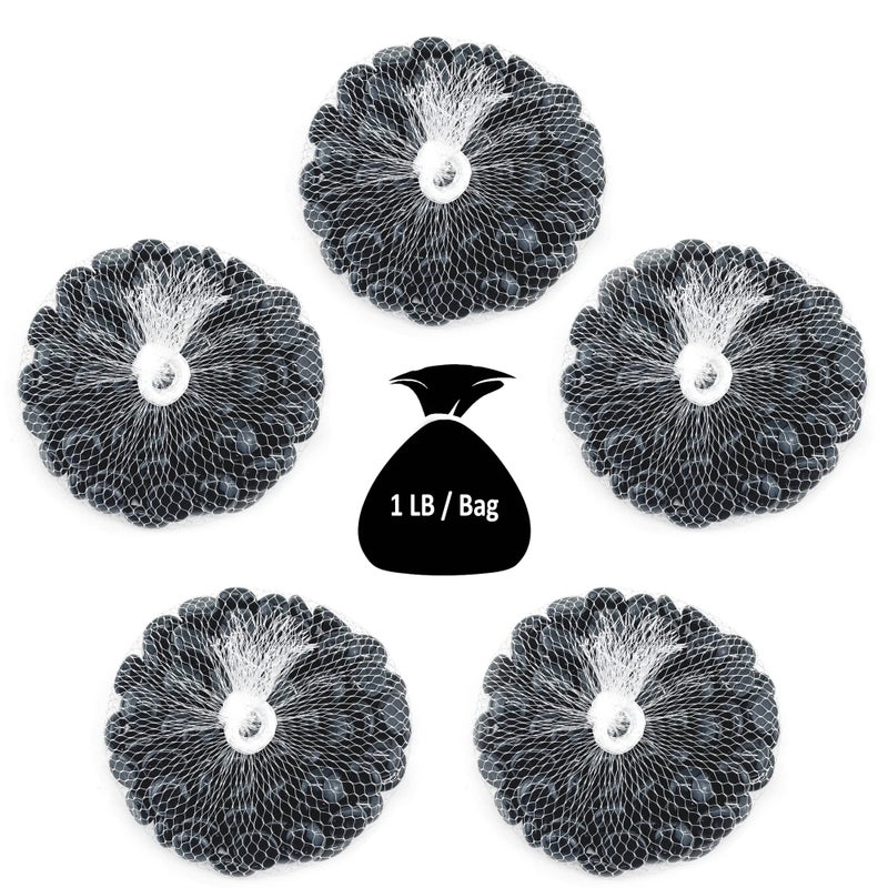 CYS EXCEL 5LBS Black Glass Gemstone Beads Vase Fillers Flat Marble Beads Multiple Color Choices Aquarium Decor Rocks Floral Stones Decorative Mosaic Glass Gem Pebbles - Image 3