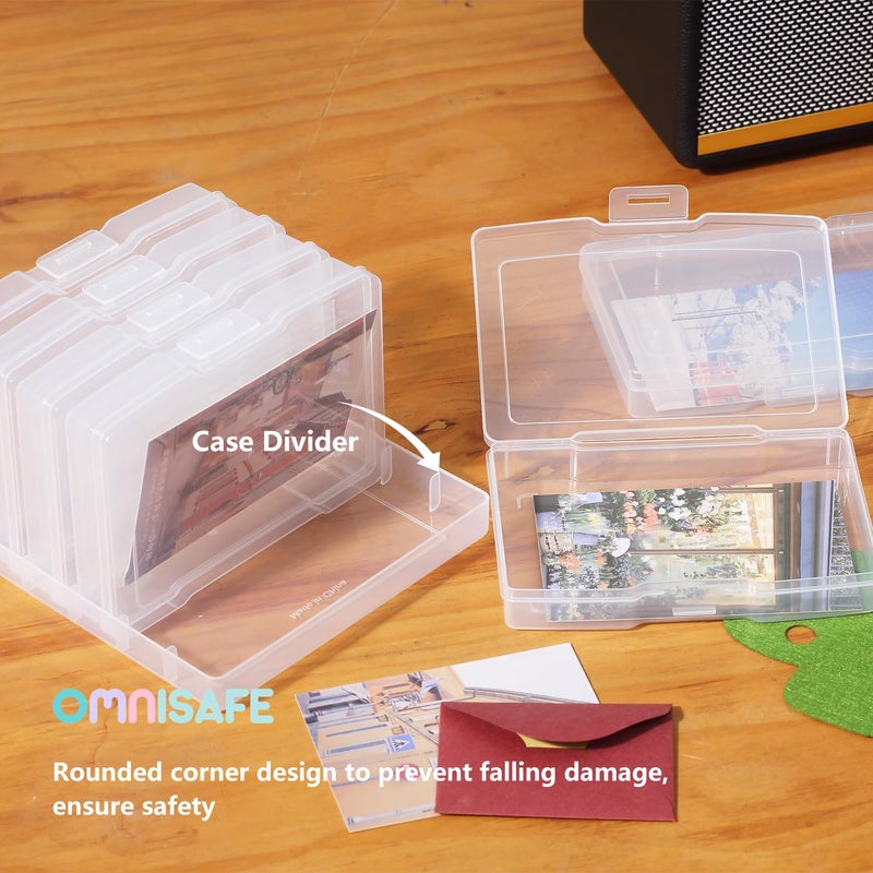 OMNISAFE حالات تخزين الصور OMNISAFE 4x6، 6 حاويات تخزين بلاستيكية داخلية، صندوق خالي من الحمض للصور، الحرف، تزيين الألبومات، حافظ الصور - Image 4