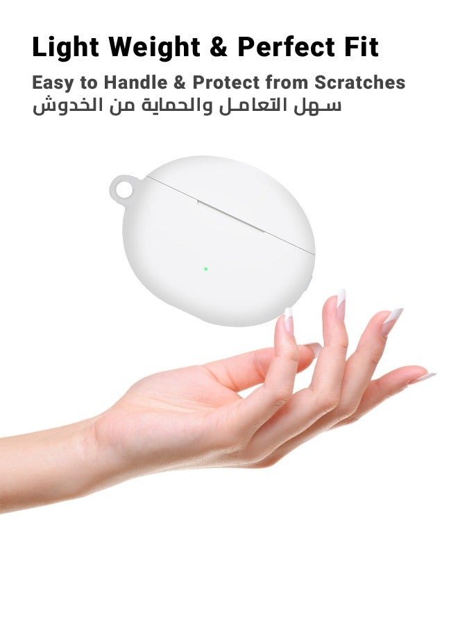 huanmate Stylish Silicone Case Cover For Huawei FreeBuds 5i White  - Image 3