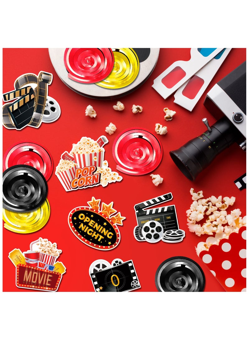 حفلة مثمرة زينة دوامات ليلة الأفلام المعلقة، 57 قطعة دوامات معلقة لحفلات ليلة الأفلام، زينة حفلات الأفلام الحلزونية ودوامات ليلة الأفلام لزينة حفلات ليلة الأفلام المعلقة وزينة حفلات ليلة الأفلام - Image 5