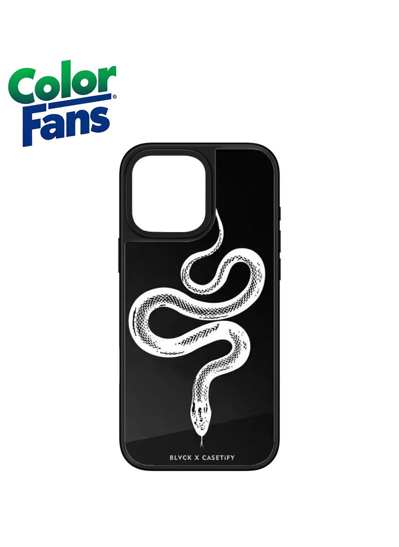 Color Fans Black & White Snake Mirror Phone Case - iPhone 11 Pro Max-Sleek Black with White Snake Design 